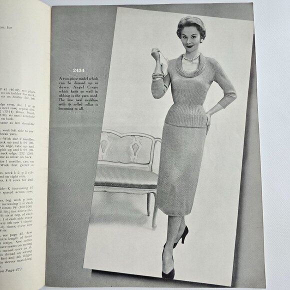 Hand Knit Fashions Bear Brand Sweaters Cardigans Dresses Suits Pattern Book Vol - Picture 6 of 16